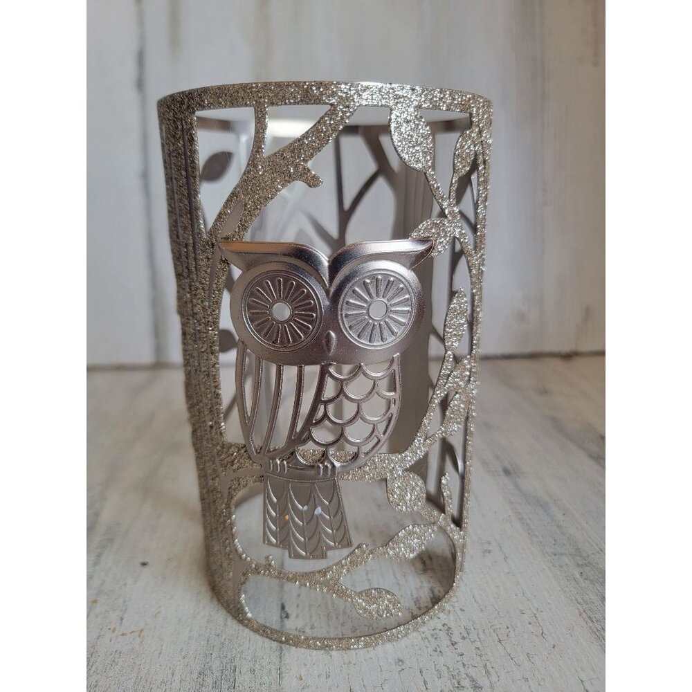 Bath Body works Owl glitter candle cover home decor‎